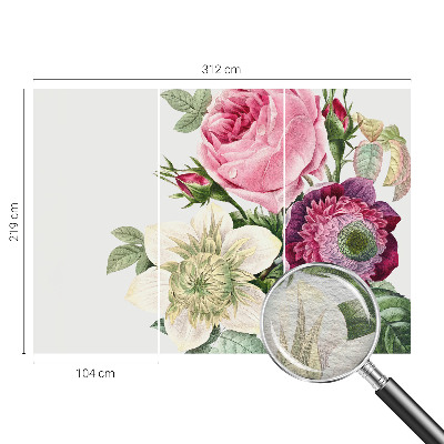 Papel mural con patrón decorativo con un motivo de ramo de flores