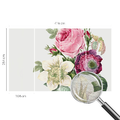 Papel mural con patrón decorativo con un motivo de ramo de flores
