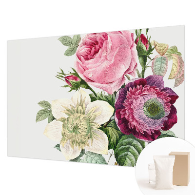 Papel mural con patrón decorativo con un motivo de ramo de flores