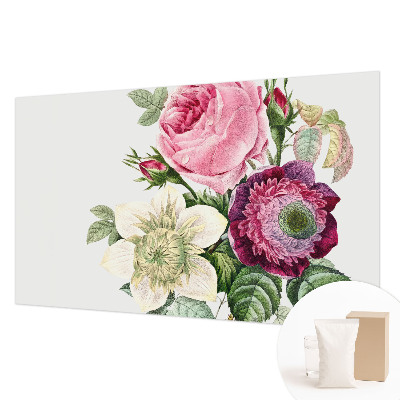 Papel mural con patrón decorativo con un motivo de ramo de flores