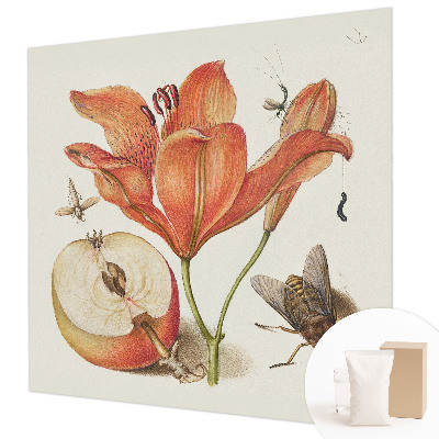 Mural de pared con estampado hermoso con una ilustración botánica