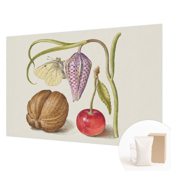 Papel mural texturado decorativo con motivo de planta mariposa