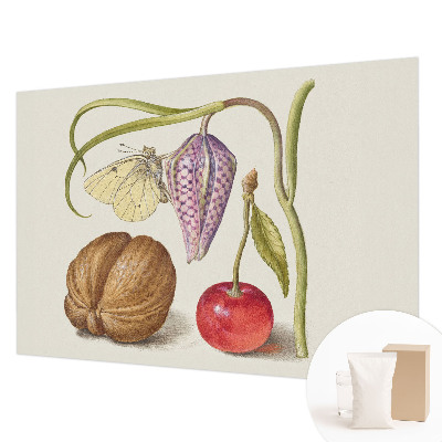 Papel mural texturado decorativo con motivo de planta mariposa