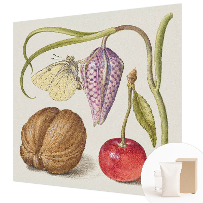 Papel mural texturado decorativo con motivo de planta mariposa