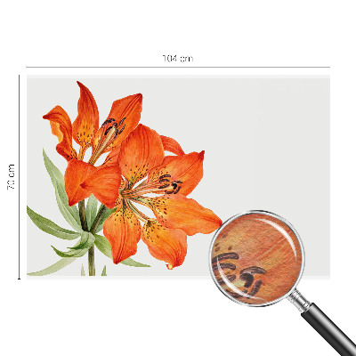 Mural decorativo con diseño de lirio naranja