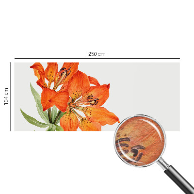 Mural decorativo con diseño de lirio naranja