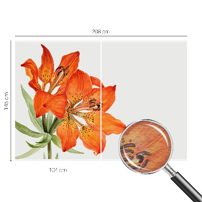 Mural decorativo con diseño de lirio naranja
