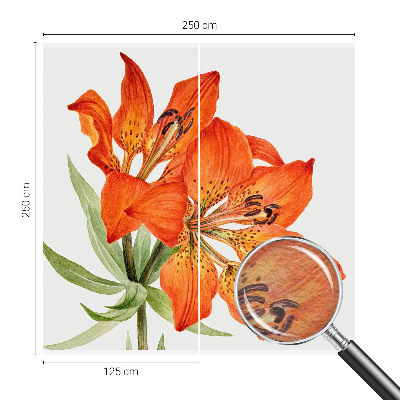 Mural decorativo con diseño de lirio naranja