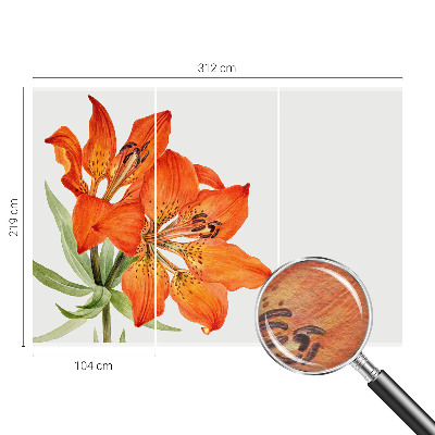 Mural decorativo con diseño de lirio naranja