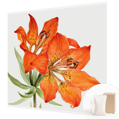 Mural decorativo con diseño de lirio naranja
