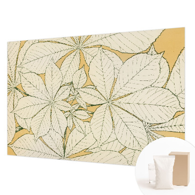 Mural de pared con estampado hermoso con motivo de hojas de castaño