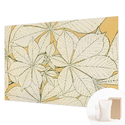 Mural de pared con estampado hermoso con motivo de hojas de castaño