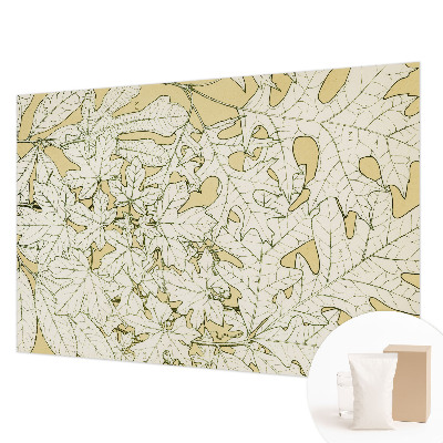 Papel mural con patrón decorativo con diseño de hojas de árbol