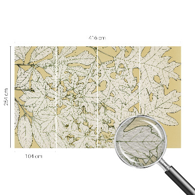 Papel mural con patrón decorativo con diseño de hojas de árbol