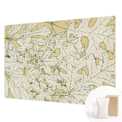 Papel mural con patrón decorativo con diseño de hojas de árbol