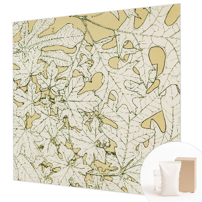 Papel mural con patrón decorativo con diseño de hojas de árbol