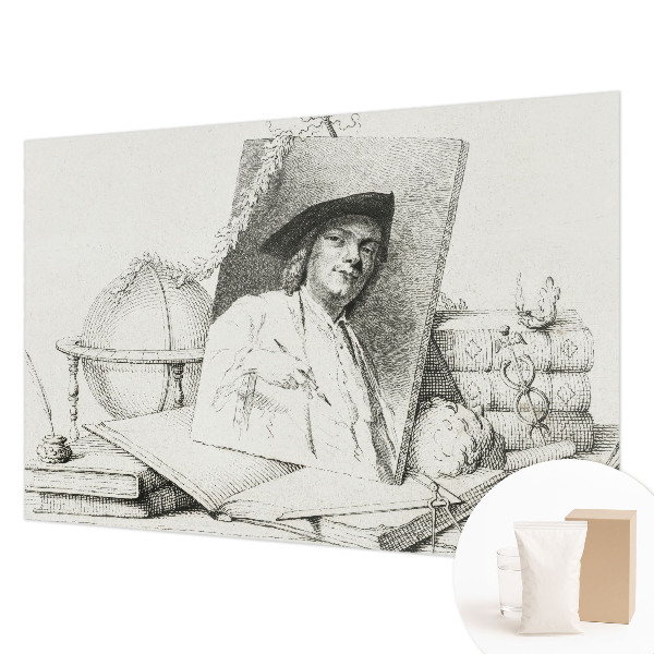 Papel mural con patrón decorativo con un retrato artístico