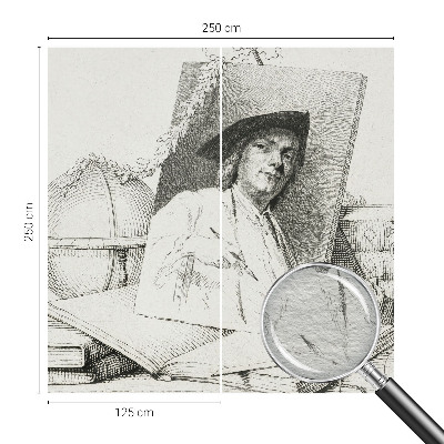 Papel mural con patrón decorativo con un retrato artístico