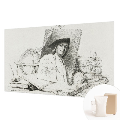 Papel mural con patrón decorativo con un retrato artístico