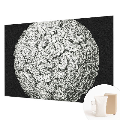 Fotomural decorativo para cabecero de cama con diseño de estructura esférica