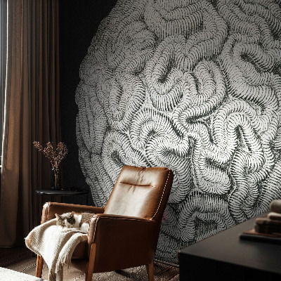 Fotomural decorativo para cabecero de cama con diseño de estructura esférica