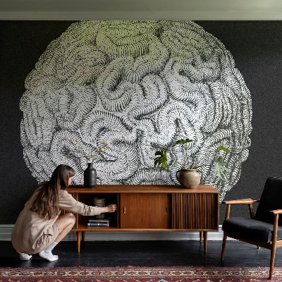 Fotomural decorativo para cabecero de cama con diseño de estructura esférica