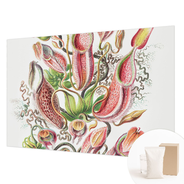 Papel mural texturado decorativo con detalles de plantas