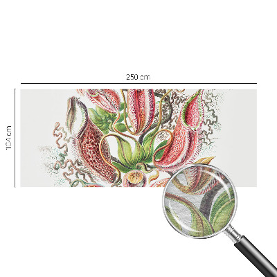 Papel mural texturado decorativo con detalles de plantas