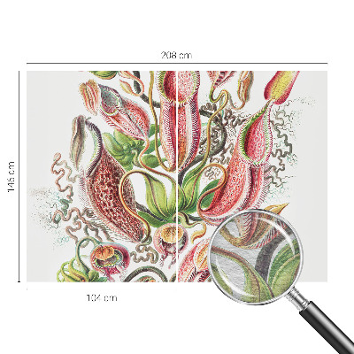 Papel mural texturado decorativo con detalles de plantas