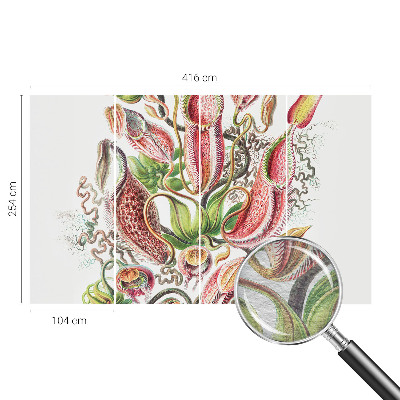 Papel mural texturado decorativo con detalles de plantas