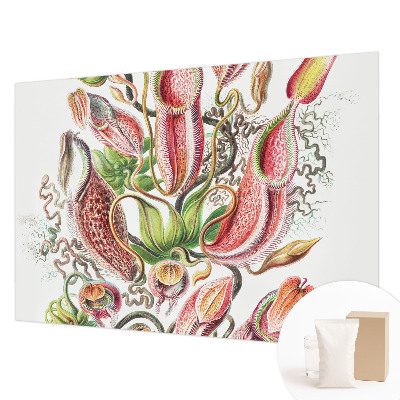 Papel mural texturado decorativo con detalles de plantas