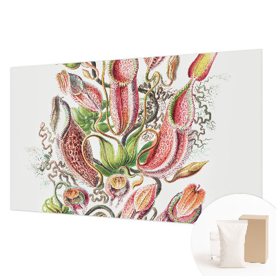 Papel mural texturado decorativo con detalles de plantas