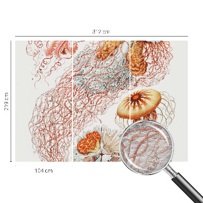 Fotomural decorativo para cabecero de cama con diseño de medusas elegantes