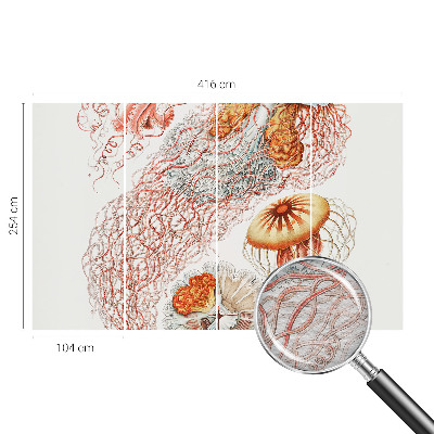 Fotomural decorativo para cabecero de cama con diseño de medusas elegantes
