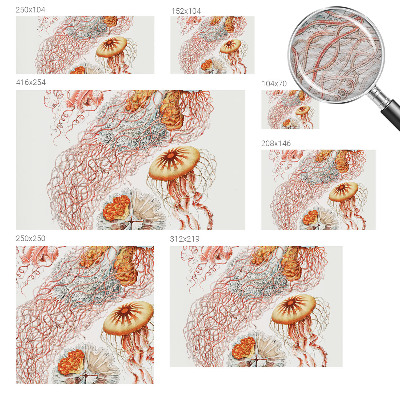 Fotomural decorativo para cabecero de cama con diseño de medusas elegantes