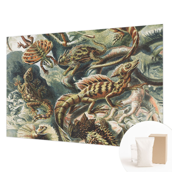 Mural decorativo con diseño de reptiles exóticos