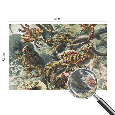 Mural decorativo con diseño de reptiles exóticos