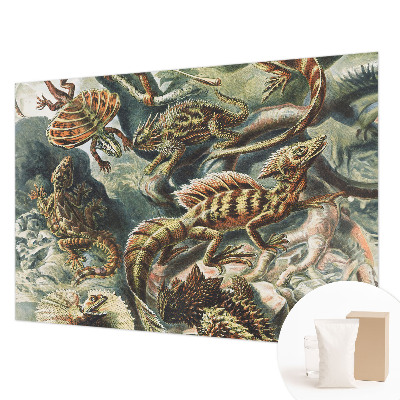 Mural decorativo con diseño de reptiles exóticos