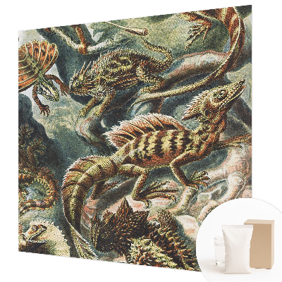Mural decorativo con diseño de reptiles exóticos
