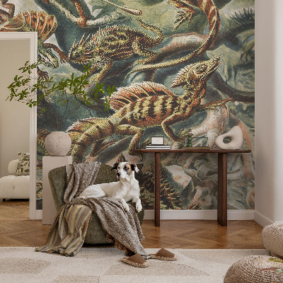Mural decorativo con diseño de reptiles exóticos