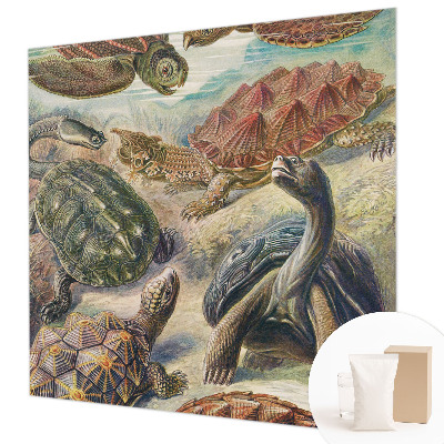 Mural de pared con estampado hermoso con motivo de fauna de tortugas