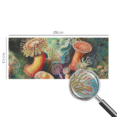 Papel mural texturado decorativo con diseño de anémonas elegantes