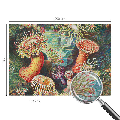 Papel mural texturado decorativo con diseño de anémonas elegantes