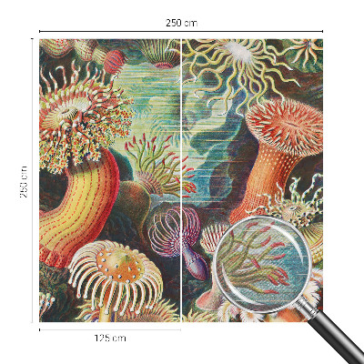 Papel mural texturado decorativo con diseño de anémonas elegantes