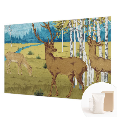 Fotomural decorativo para cabecero de cama con el diseño 'Armonía del bosque'