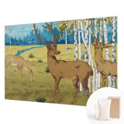 Fotomural decorativo para cabecero de cama con el diseño 'Armonía del bosque'