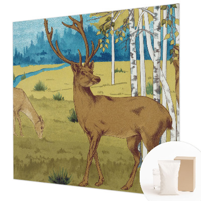 Fotomural decorativo para cabecero de cama con el diseño 'Armonía del bosque'