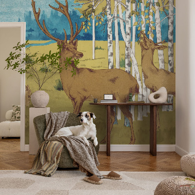 Fotomural decorativo para cabecero de cama con el diseño 'Armonía del bosque'