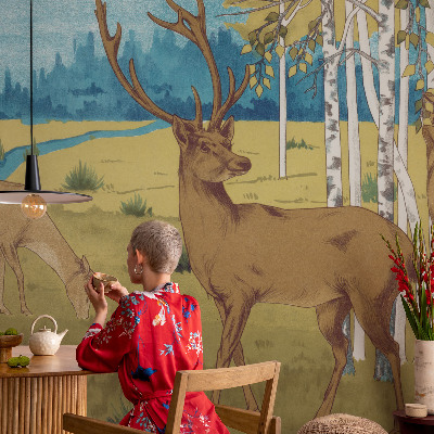 Fotomural decorativo para cabecero de cama con el diseño 'Armonía del bosque'