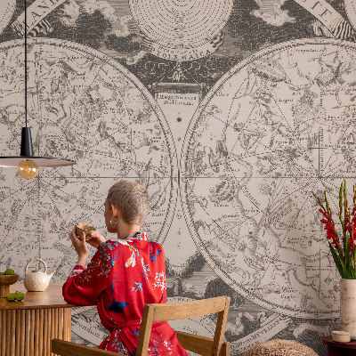 Papel mural con patrón decorativo con diseño de mapa estelar